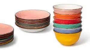 Bowls and plates- set of 8s (R/G/B)